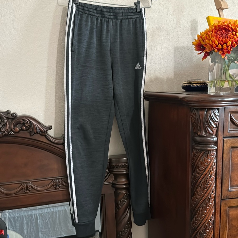 Adidas Boys Sweatpants Striped Gray
